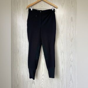 Gutos Equestrian Horse Riding Ribbed a lack Pants Breeches Inner Patches Size 32